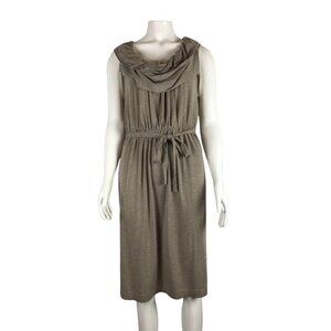 J Crew Womens Dress Size Medium Sleeveless Knit Draped Belted Casual